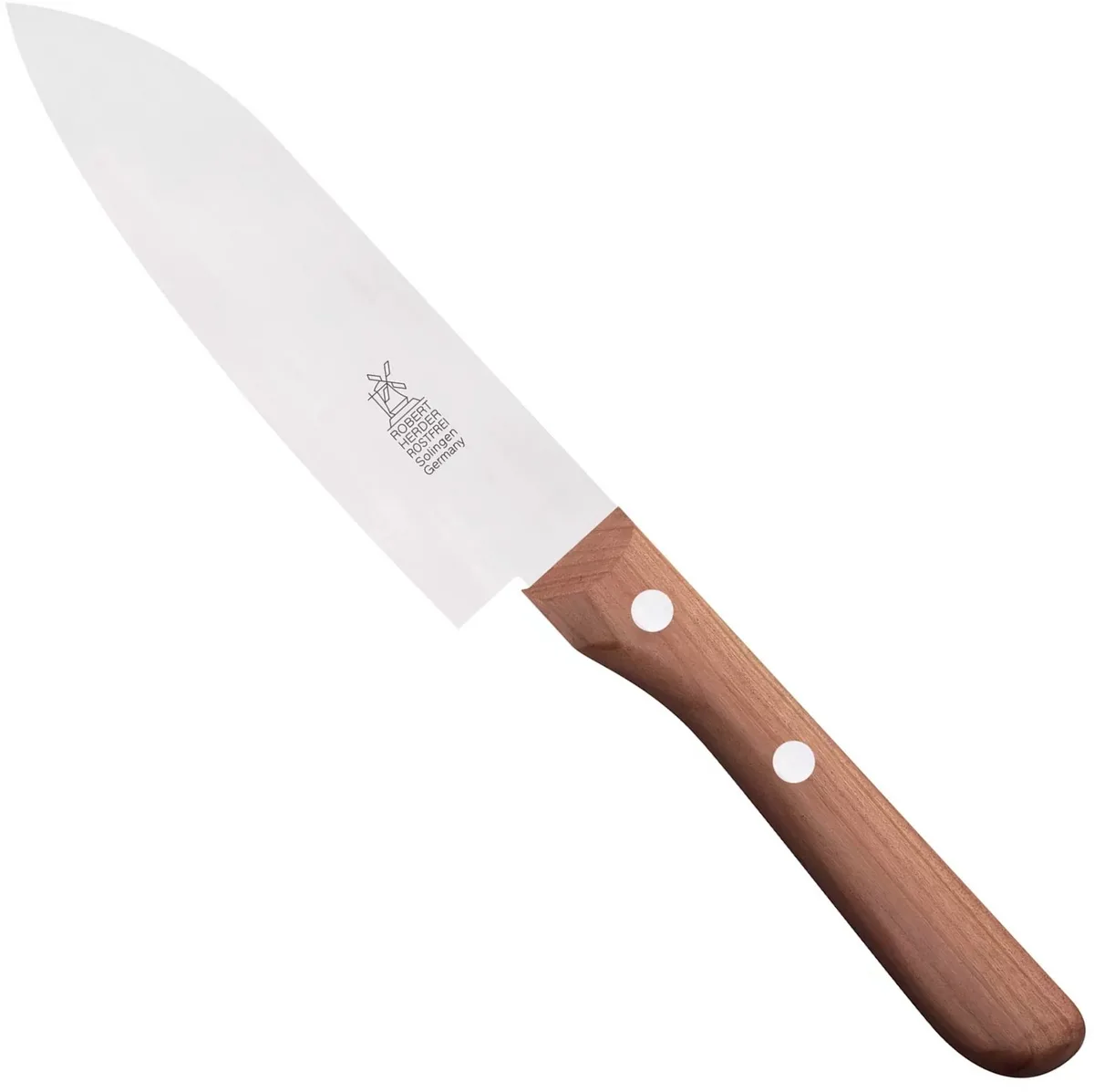 Kleine santoku met kersenhouten heft en lemmet van 12,5 cm fra Herder – produktbillede