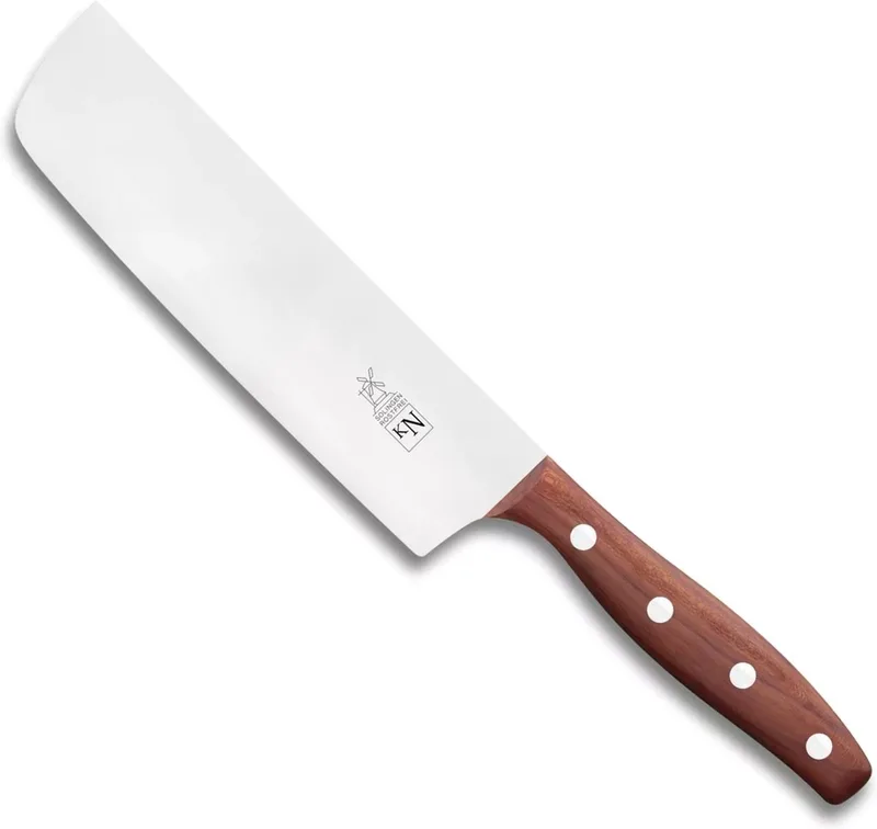 KN Nakiri – Groentemes – 60HRC RVS – Lemmet 18 cm – Heft by Herder in Pruimenhout – product photo