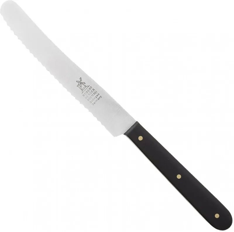 Ontbijtmes / Tafelmes – Frans Model – Kartel – RVS – Lemmet 12 cm – Heft POM fra Herder i Sort – produktbillede