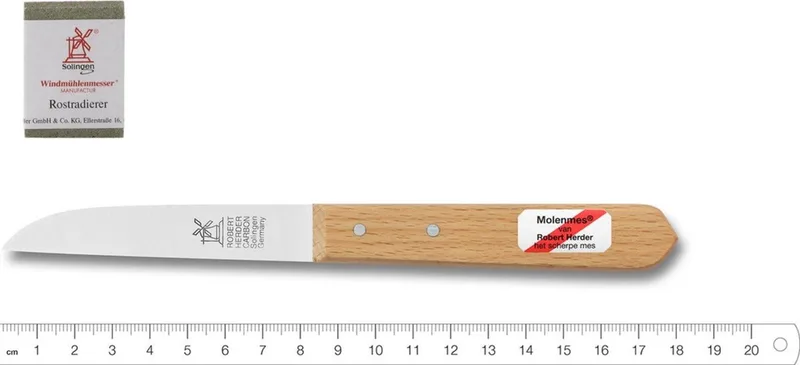 Robert Herder Klassiker Benelux – Set Met Roestgum – Aardappelmes – Schilmes – 8,5 cm – Niet Roestvrij – Duurzaam FSC Beuken Heft by Herder in Brown – product photo