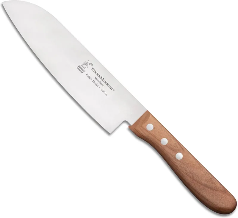 Santoku Koksmes – Carbonstaal – Lemmet 16,5 cm – Heft by Herder in Beukenhout – product photo