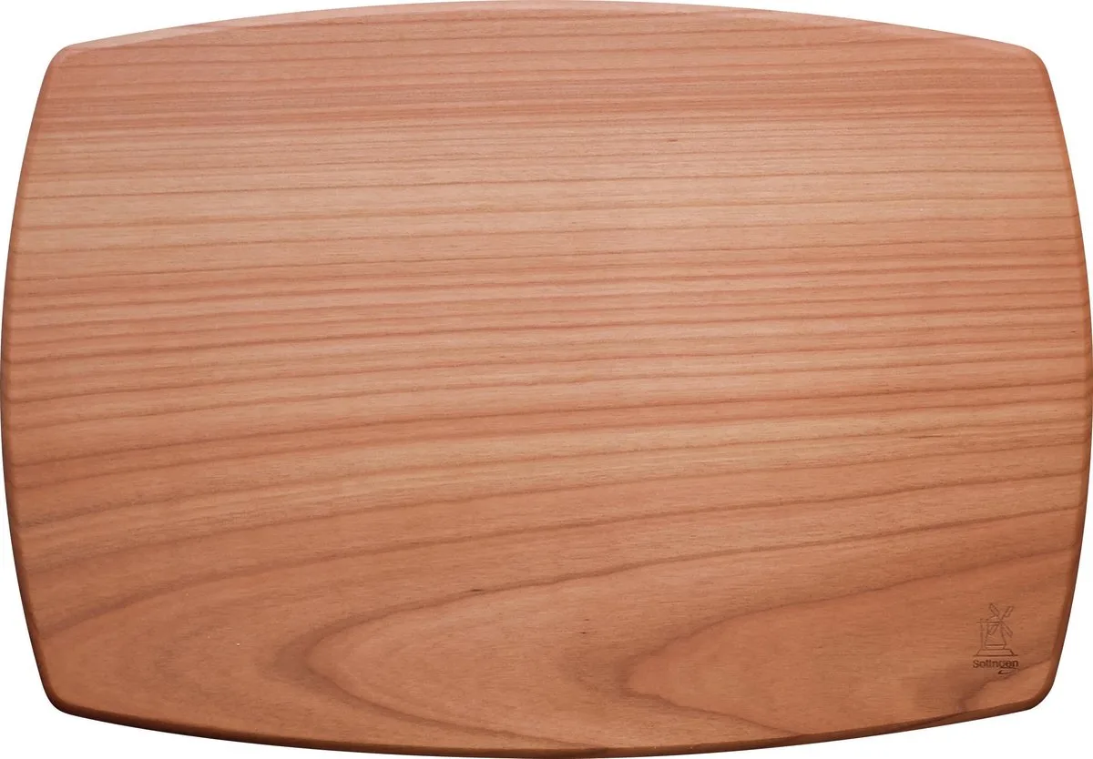 Windmühlenmesser Snijplank – 33x23 cm – Massief Kersenhout met Gebogen Zijden de Herder en Marron – photo produit