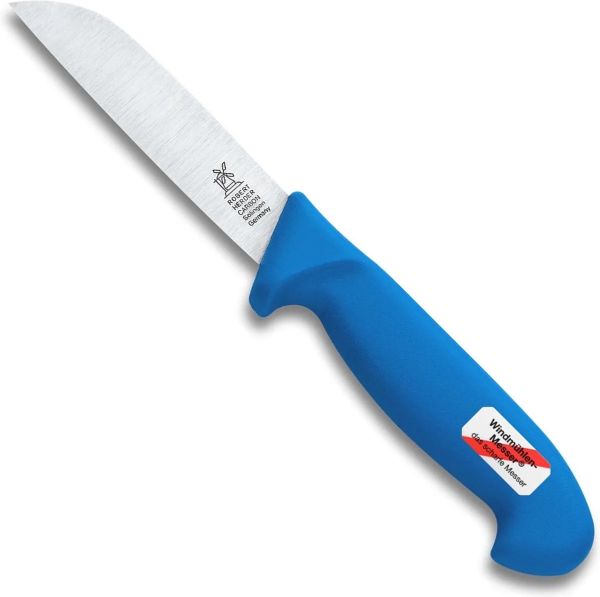 Zwoller Groentemes – Carbonstaal – Lemmet 118 mm – Ergonomisch PP Heft van Herder in Blauw – productfoto