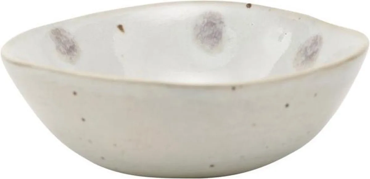 klein tapas / dip of thee schaaltje 'Dots' 6 stuks | 8,8 x 3,7 cm van House Doctor in Beige, Bruin, Lichtgrijs – productfoto