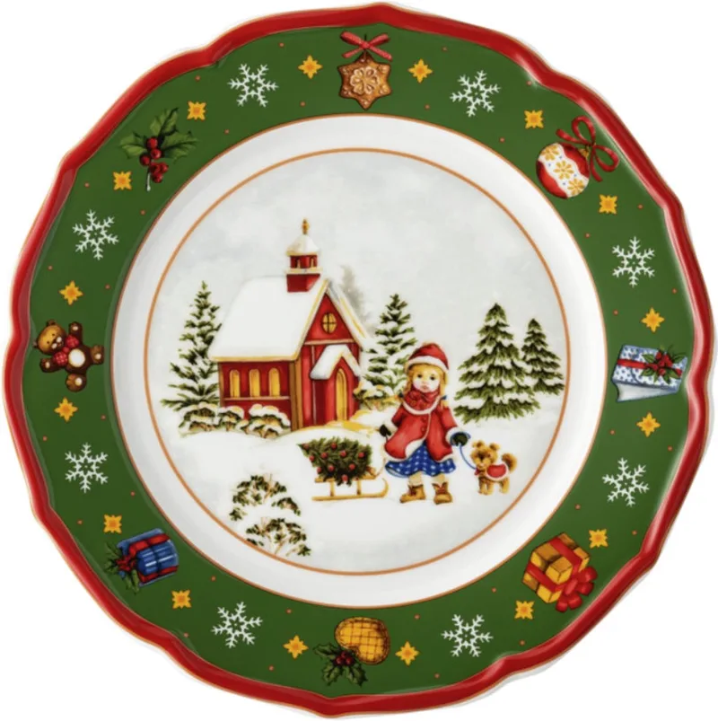 Happy Wintertime Plat bord 22 cm von Hutschenreuther in Gekleurd, Grün – Produktfoto