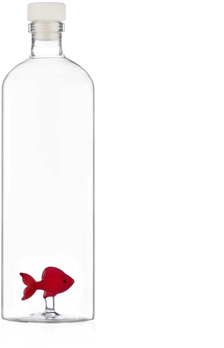Animal Farm karaf met stop rode vis van Ichendorf in Rood – productfoto