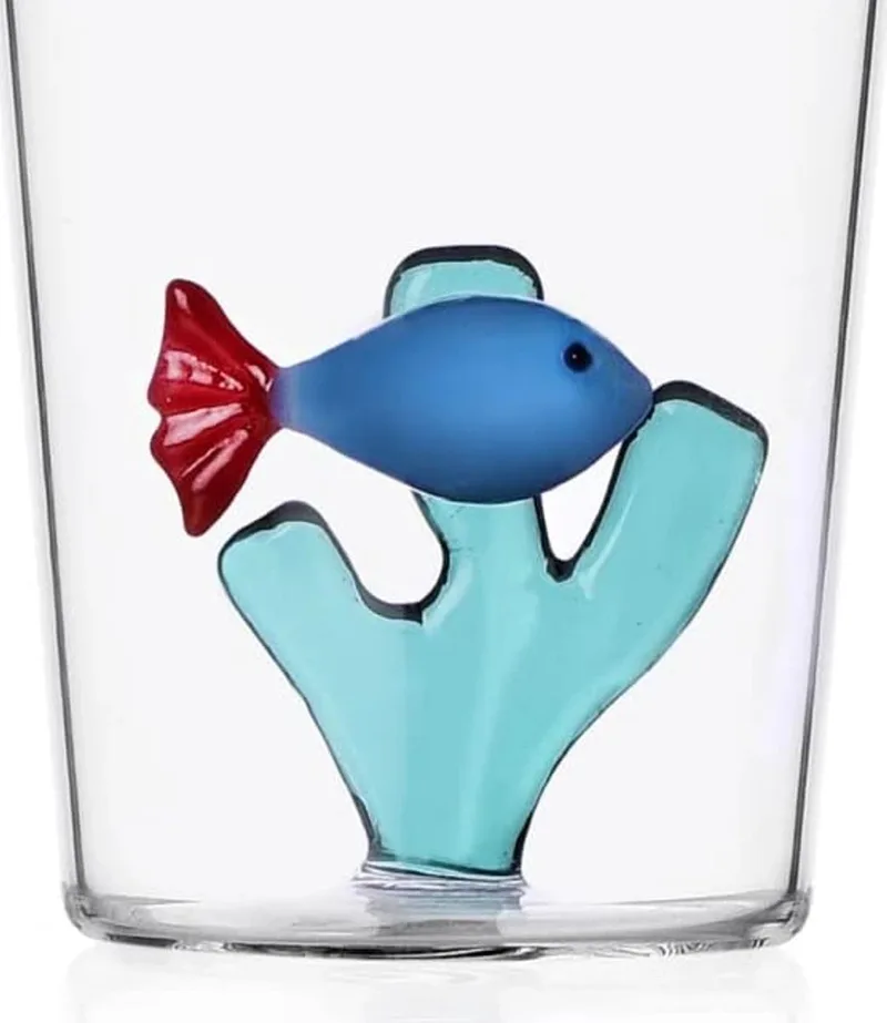 Marine Garden longdrinkglas blauwe vis + petrol zeewier by Ichendorf in Transparent – product photo