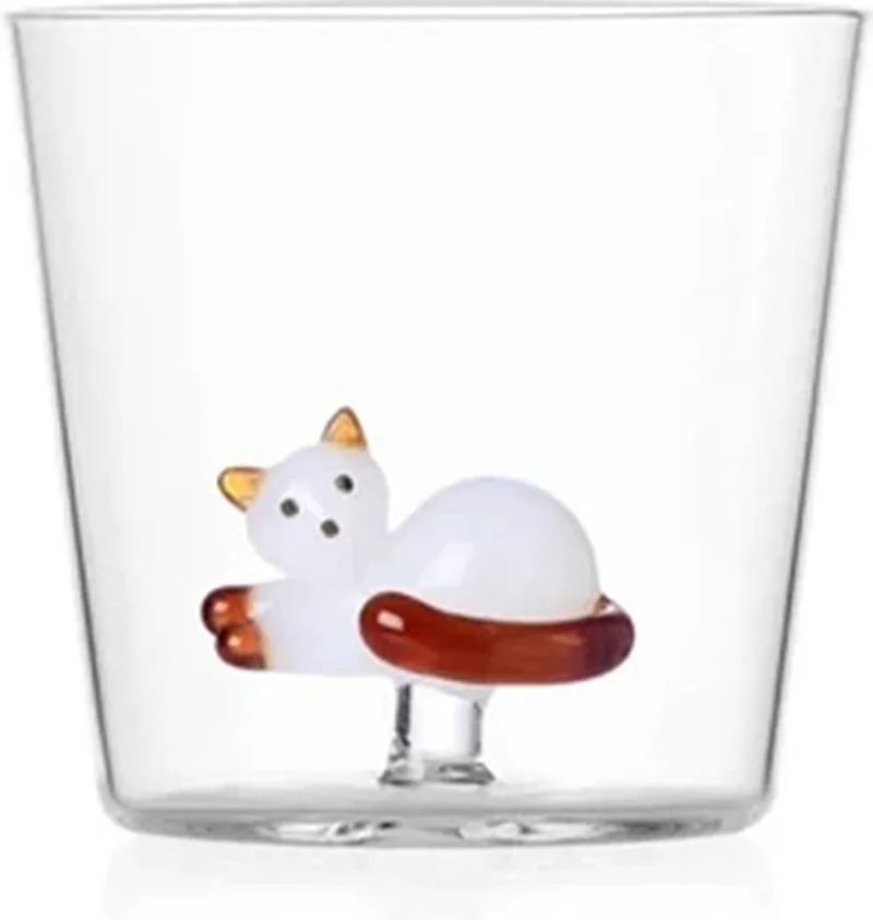 Tumbler Tabby Cat - Handgeblazen glas - Cadeau voor mama by Ichendorf in Transparent – product photo