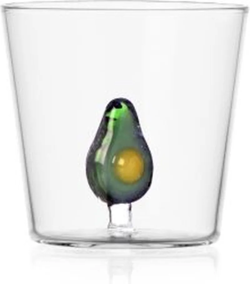 Waterglas Avocado - Fruits & Flowers - 350ml fra Ichendorf i Gennemsigtig, Grøn – produktbillede