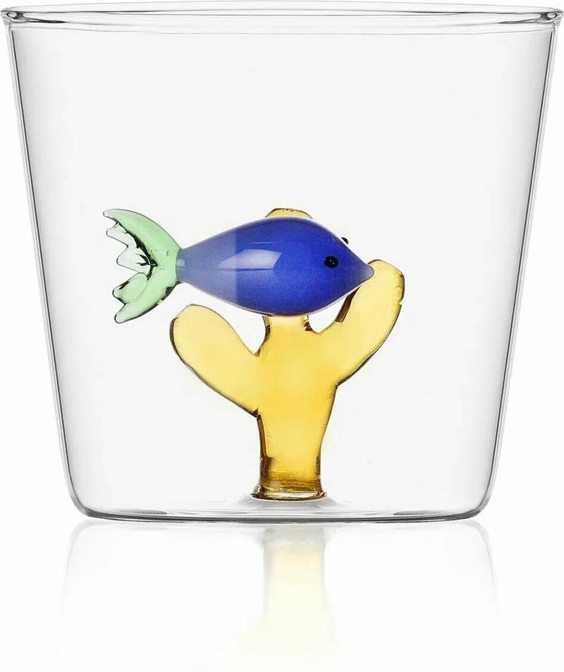 Waterglas Blue Fish Amber Seaweed - Waterglazen van Ichendorf in Transparant – productfoto