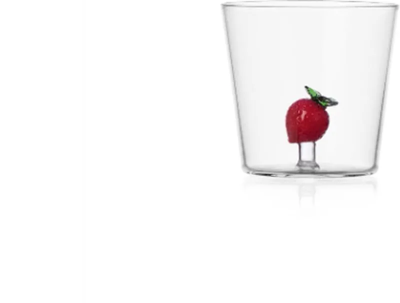 Waterglas Fruits & Flowers Aardbei von Ichendorf in Rot – Produktfoto