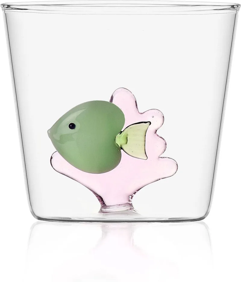 Waterglas Green Fish Pink Seaweed - Waterglazen de Ichendorf en Transparent – photo produit