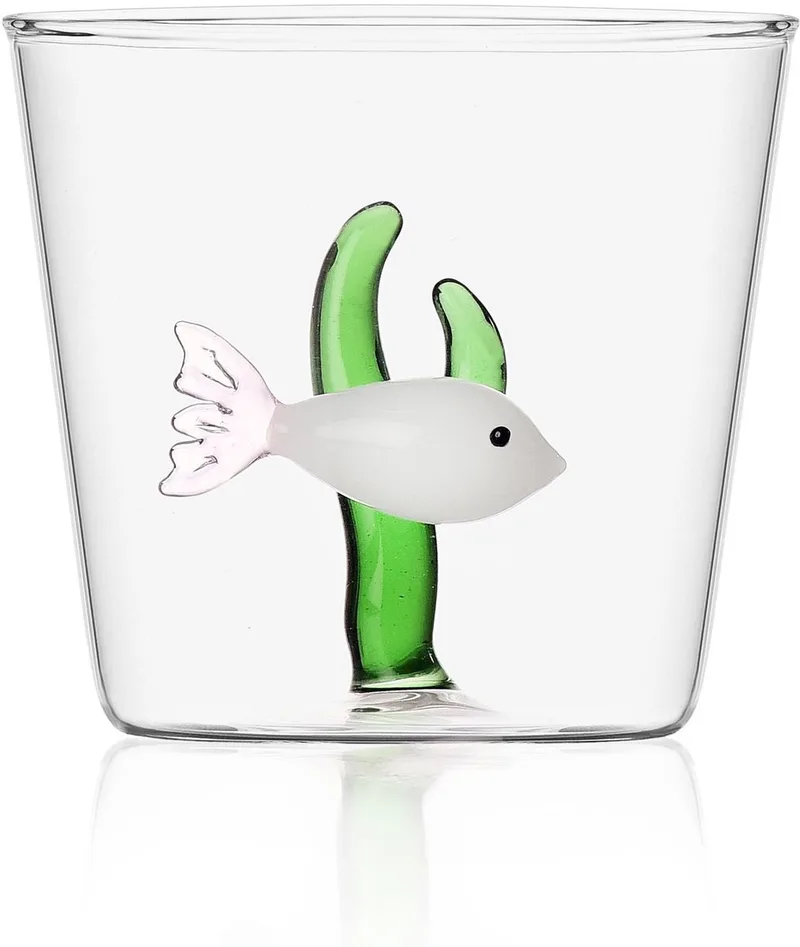 Waterglas White Fish Green Seaweed - Waterglazen de Ichendorf en Transparent – photo produit