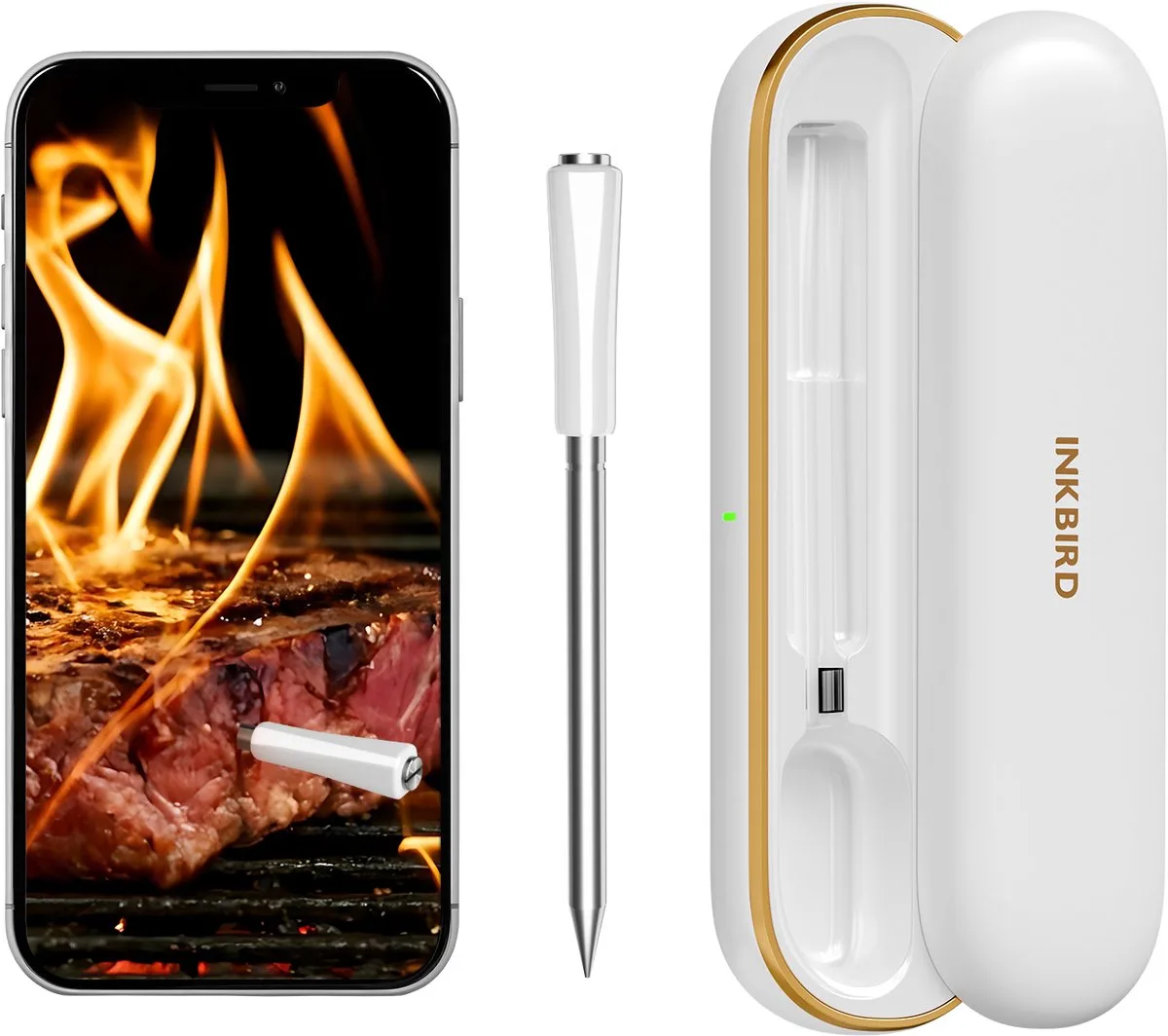 thermometer BBQ MAX Bluetooth Estimated Cooking Time Function – Ultranauwkeurig met 5 Sensoren (CTI-gecertificeerd) Model 2026 von Inkbird in INT-11S-B Max – Produktfoto