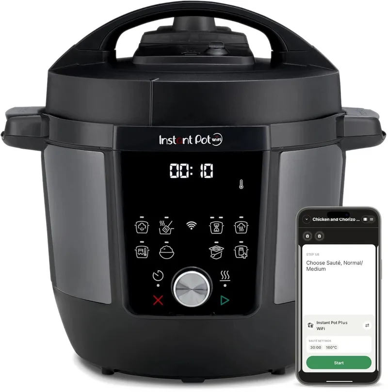 Plus WiFi 5,7L Multicooker - 9-in-1 Snelkookpan - Slowcooker - Sous Vide - Rijstkoker - Steriliseren - App Bediening de Instant Pot en Zwart Plus 5, 7L – photo produit 1 sur 5