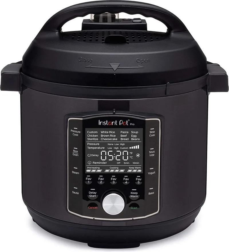 Pro 7,6L Multicooker - 10-in-1 Snelkookpan - Slowcooker - Sous-vide - Rijstkoker - Stomer - Premium RVS Binnenpan - Voor Gezinnen & Meal Prep von Instant Pot in Zwart 7, 6L – Produktfoto