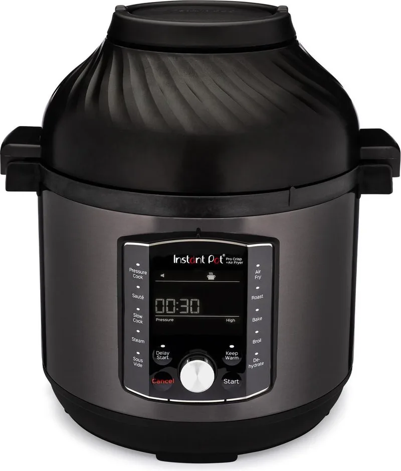 Pro Crisp 7,6L Multicooker + Airfryer - 11-in-1 Snelkookpan - Slowcooker - Sous-vide - Air Fry - Twee Afneembare Deksels - Tot 8 Porties by Instant Pot in Zwart 7, 6L – product photo