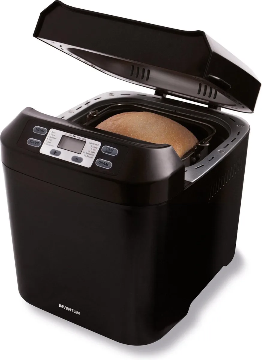 BM55 - Broodbakmachine - Brood 650/800 gram - 12 programma's - Glutenvrij programma - PFAS vrij - Timer - 550 watt van Inventum in Zwart – productfoto