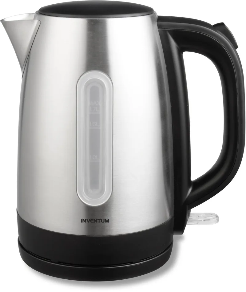 CBW010 - Waterkoker - Inhoud 1,7 liter - Anti-kalkfilter - Droogkookbeveiliging - 2200 watt - RVS/Zwart by Inventum in Rvs – product photo