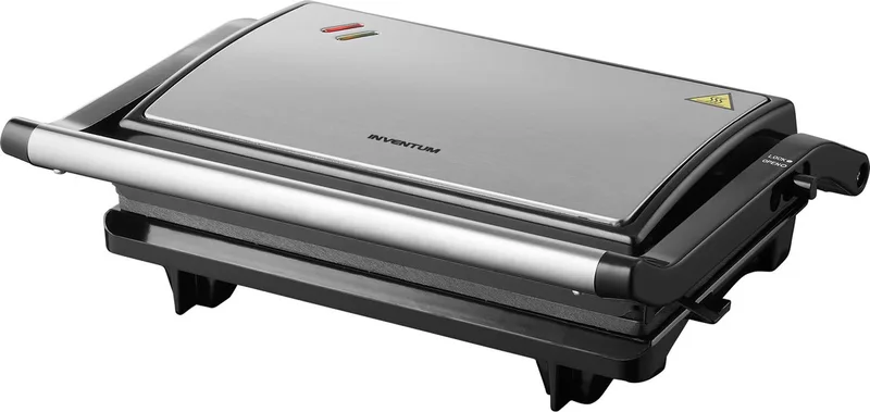 CG616 - Contactgrill - Tafelgrill - Grilloppervlak 23,5 x 14,5 cm - PFAS vrij - Anti aanbaklaag - 750 watt - RVS/Zwart von Inventum in Roestvrijstaal – Produktfoto