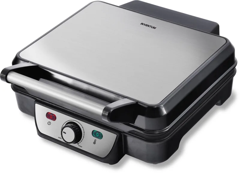 CG618 - Contactgrill - Tafelgrill - Grilloppervlak 28 x 23 cm - PFAS vrij - Anti aanbaklaag - 1800 watt - RVS/Zwart by Inventum in Geborsteld RVS – product photo 1 of 2