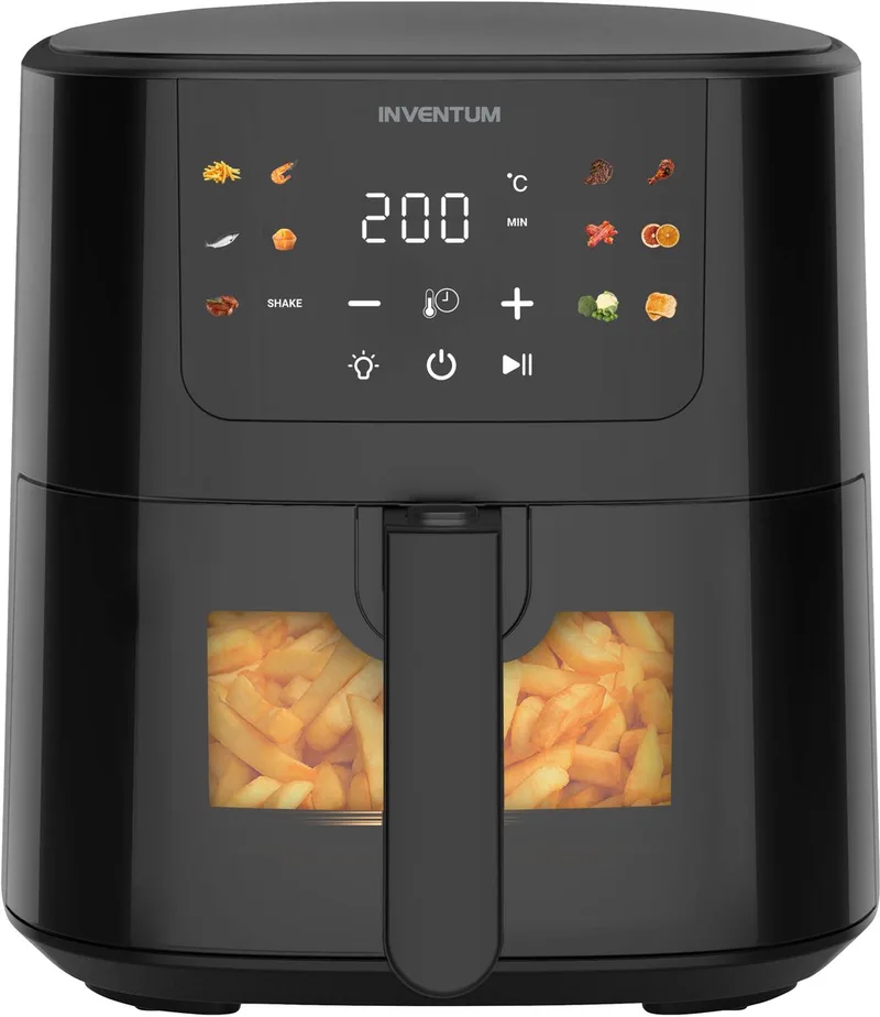 GF502HLDB Airfryer - 5L - Kijkvenster - 11 programma's - 70-200 °C - Tot 5 personen by Inventum in Black – product photo