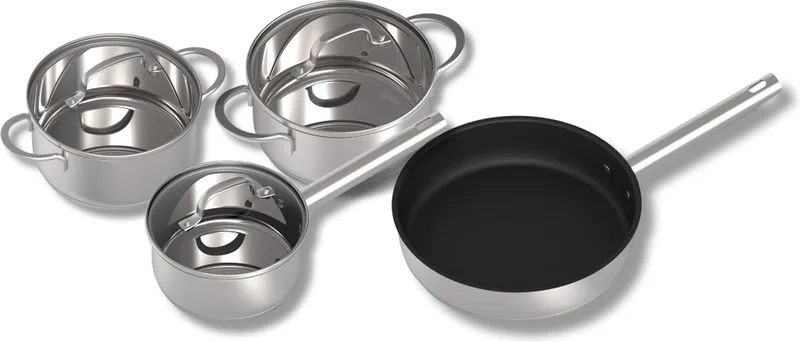 IPS437RVS - 4-delige pannenset - Geschikt voor inductie by Inventum in Rvs – product photo