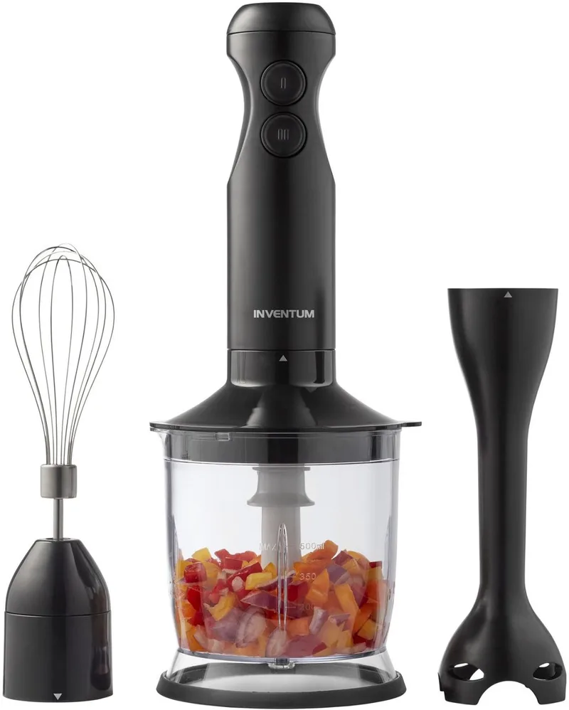 MX350B Staafmixer set - RVS mes - 2 snelheden - Afneembare voet - Garde en hakmolen - 350 watt by Inventum in Black – product photo