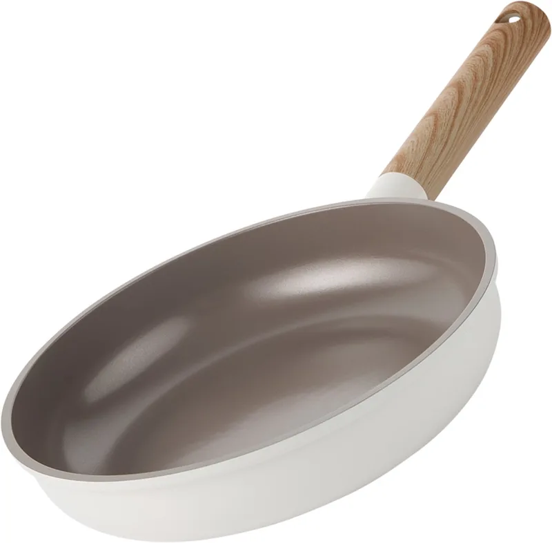 Alice by ISENVI Koekenpan Inductie 24 cm - Keramisch - Koudgreep - PFAS, PTFE Vrij - Alle warmtebronnen by ISENVI in Beige – product photo