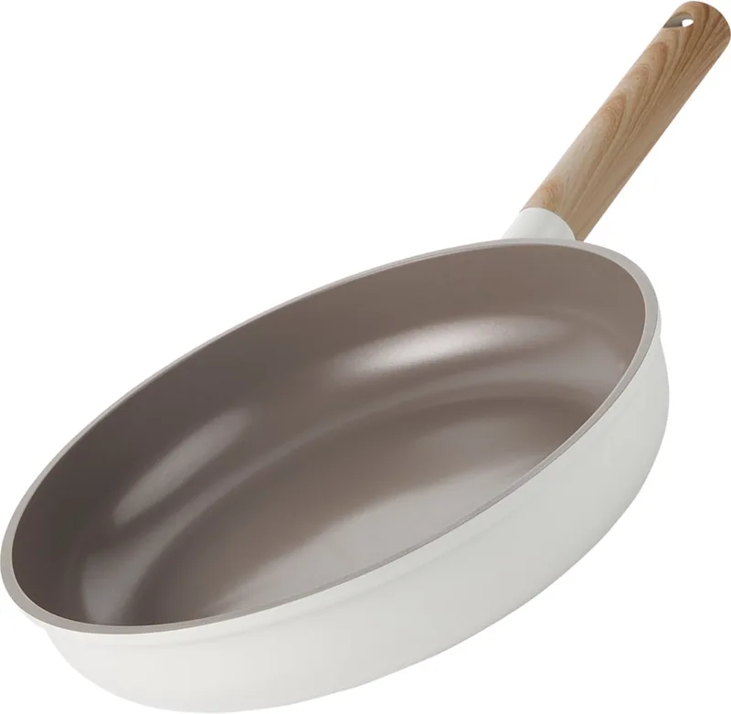 Alice by ISENVI Koekenpan Inductie 28 cm - Keramisch - Koudgreep - PFAS, PTFE Vrij - Alle warmtebronnen by ISENVI in Beige – product photo