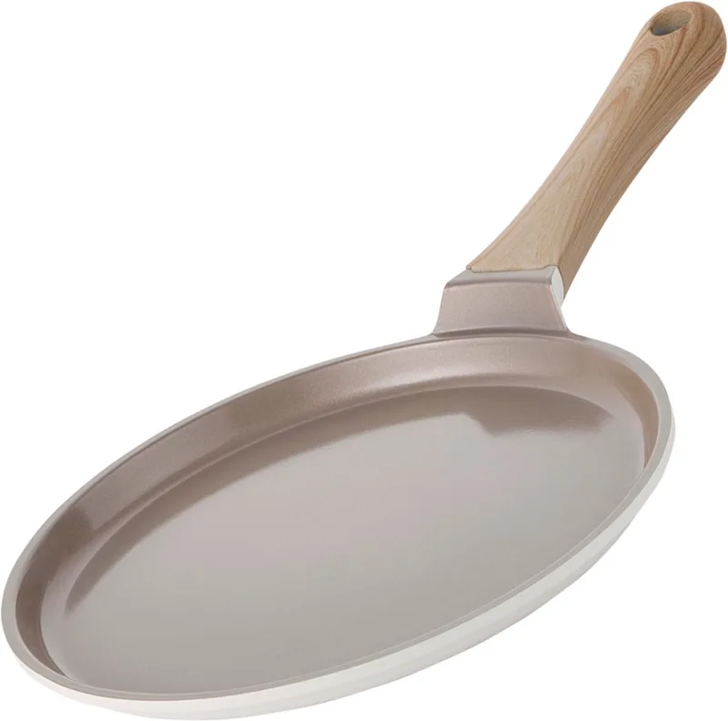 Alice by ISENVI Pannenkoekenpan Inductie - 24 cm - Keramisch - Koudgreep - Pancake Pan - PFAS, PTFE Vrij - Alle warmtebronnen by ISENVI in Beige – product photo