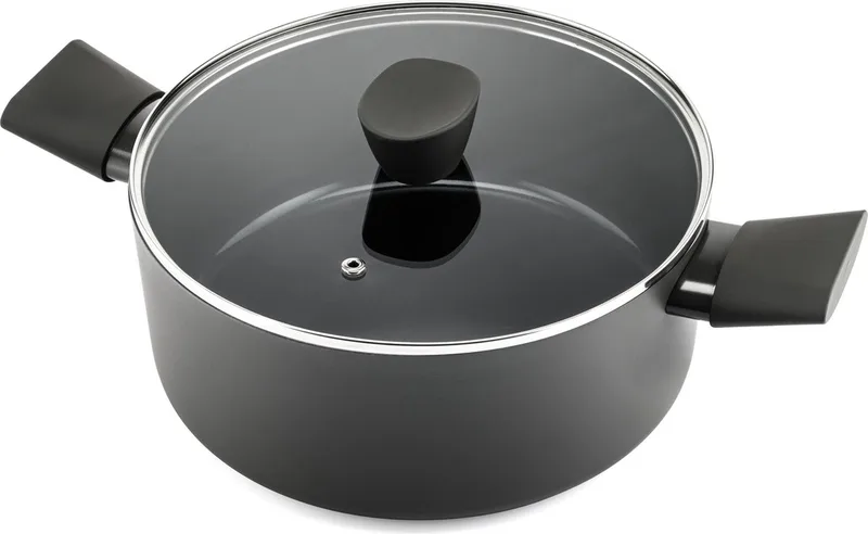 Avon Kookpan met Deksel - 24 cm - Keramisch - Ergo Greep - Geschikt voor Inductie - PFAS, PTFE Vrij by ISENVI in Anthracite – product photo