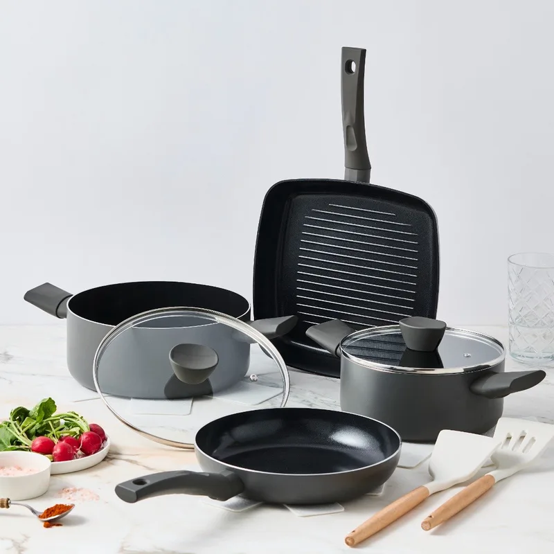 Avon Pannenset Inductie - Keramisch - 11 Delig - PFAS, PTFE Vrij - Alle warmtebronnen de ISENVI en Anthracite – photo produit