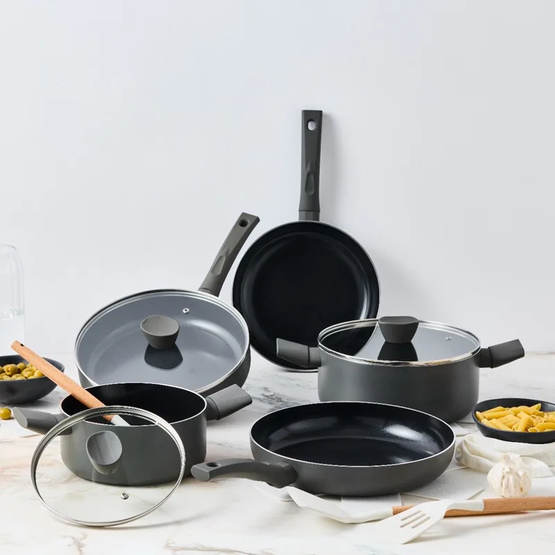 Avon Pannenset Inductie - Keramisch - 14 Delig - PFAS, PTFE Vrij - Alle warmtebronnen de ISENVI en Anthracite – photo produit