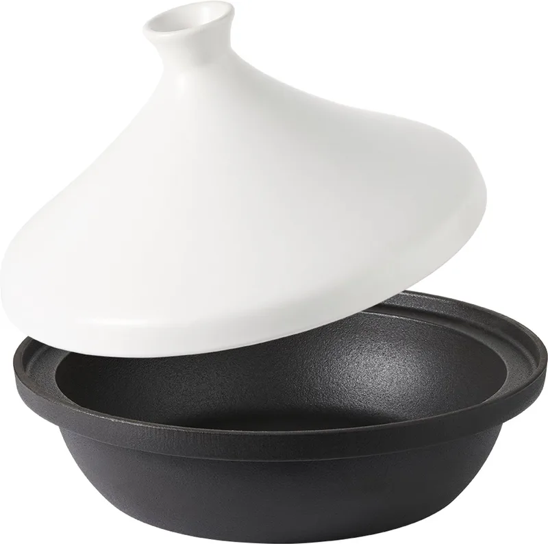 Byron - Gietijzeren Tajine - 30 cm - Geschikt voor Inductie - met Keramieken Deksel - PFAS, PTFE Vrij - Alle Warmtebronnen de ISENVI en Noir – photo produit