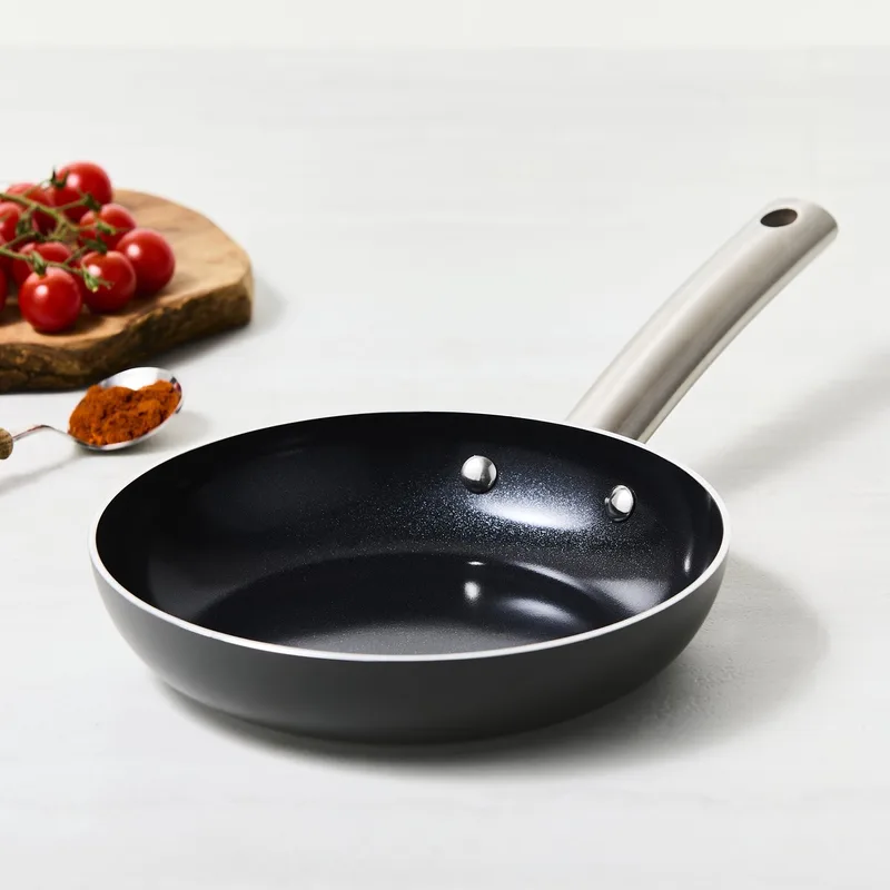 Murray Koekenpan - 20 cm - Keramisch - RVS Greep - Geschikt voor Inductie - PFAS, PTFE Vrij by ISENVI in Anthracite, Rvs – product photo
