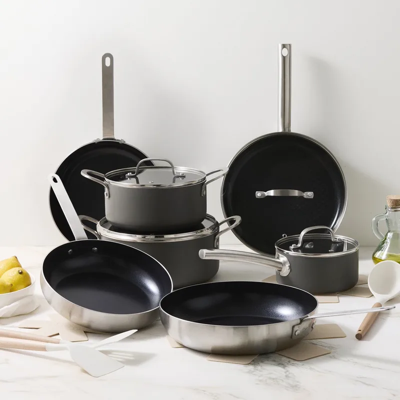 Murray & Soenil Pannenset Inductie - Keramisch - 18 Delig - PFAS, PTFE Vrij - Alle warmtebronnen de ISENVI en Anthracite – photo produit