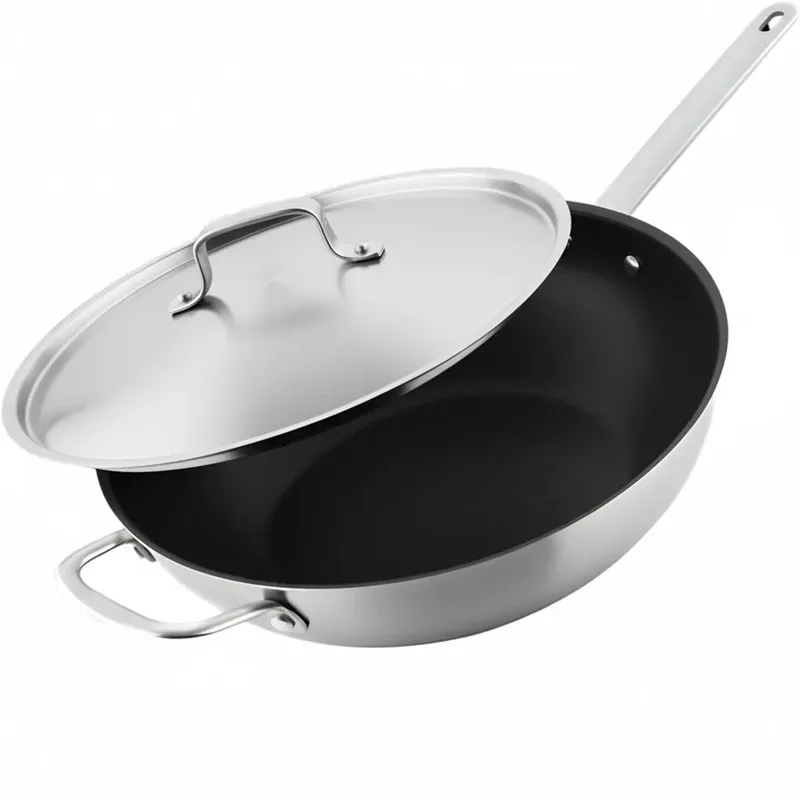 Soenil by ISENVI Wokpan Inductie met Deksel - 30 cm - Keramisch - RVS - Wok - PFAS, PTFE Vrij - Alle Warmtebronnen de ISENVI en Hoogglans RVS – photo produit