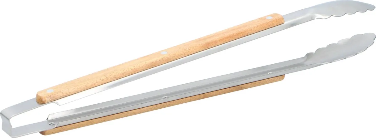 Barbecuetang XL - Extra Lang - Barbecuegereedschap - Barbecuegerei - 46 cm - RVS en Acaciahout de Jamie Oliver en Argent – photo produit
