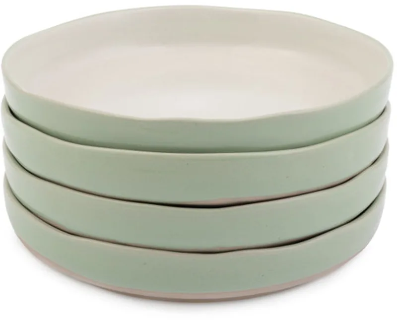 Dishy Bowls Kommen, Diepe Borden, Set van 4 Stuks, 22 cm, Keramiek by Jamie Oliver in Green – product photo