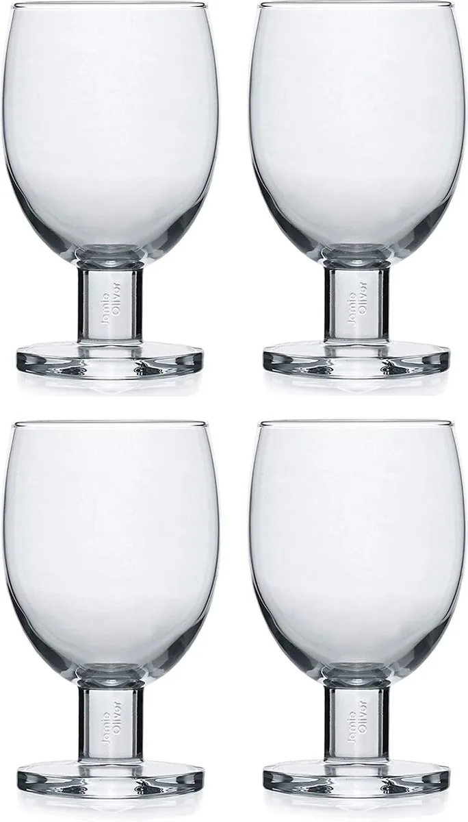 Luxe Wijnglazen set – kerst dineren tafelen – Wine Glass Set - Vaatwasserbestendig - Duurzaam Glas van Hoge Kwaliteit van Jamie Oliver in Transparant – productfoto