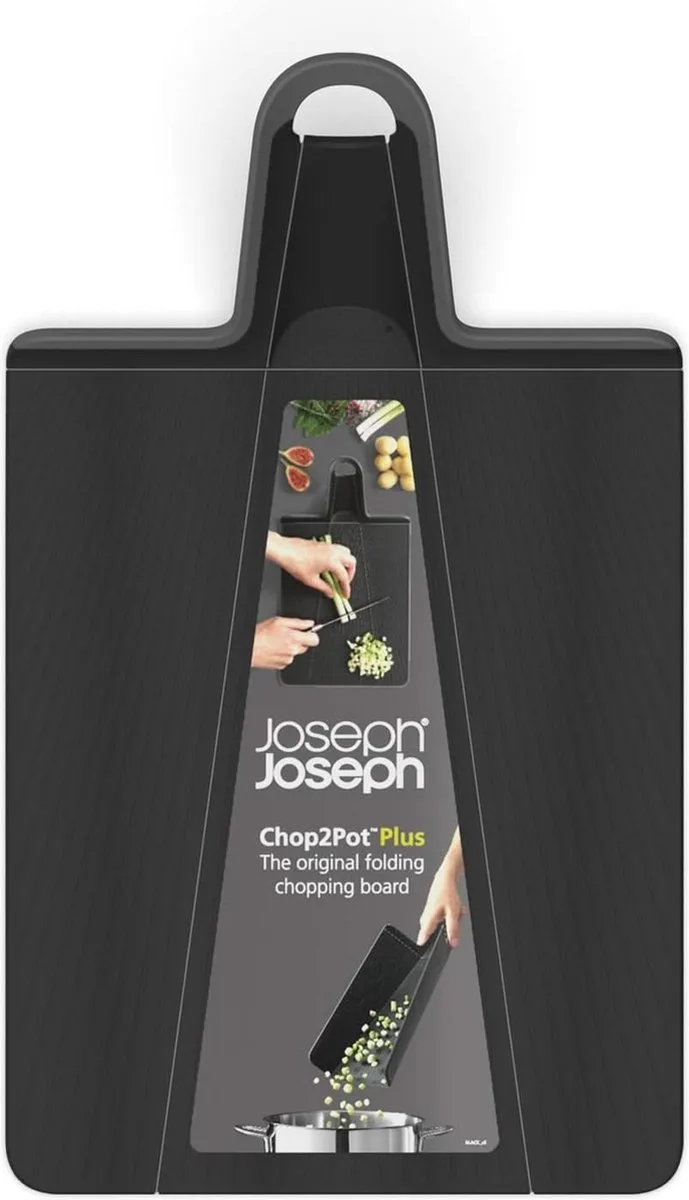 Chop2Pot Plus Snijplank – Opvouwbaar – Medium – Antislip & Vaatwasserbestendig van Joseph Joseph in Zwart – productfoto
