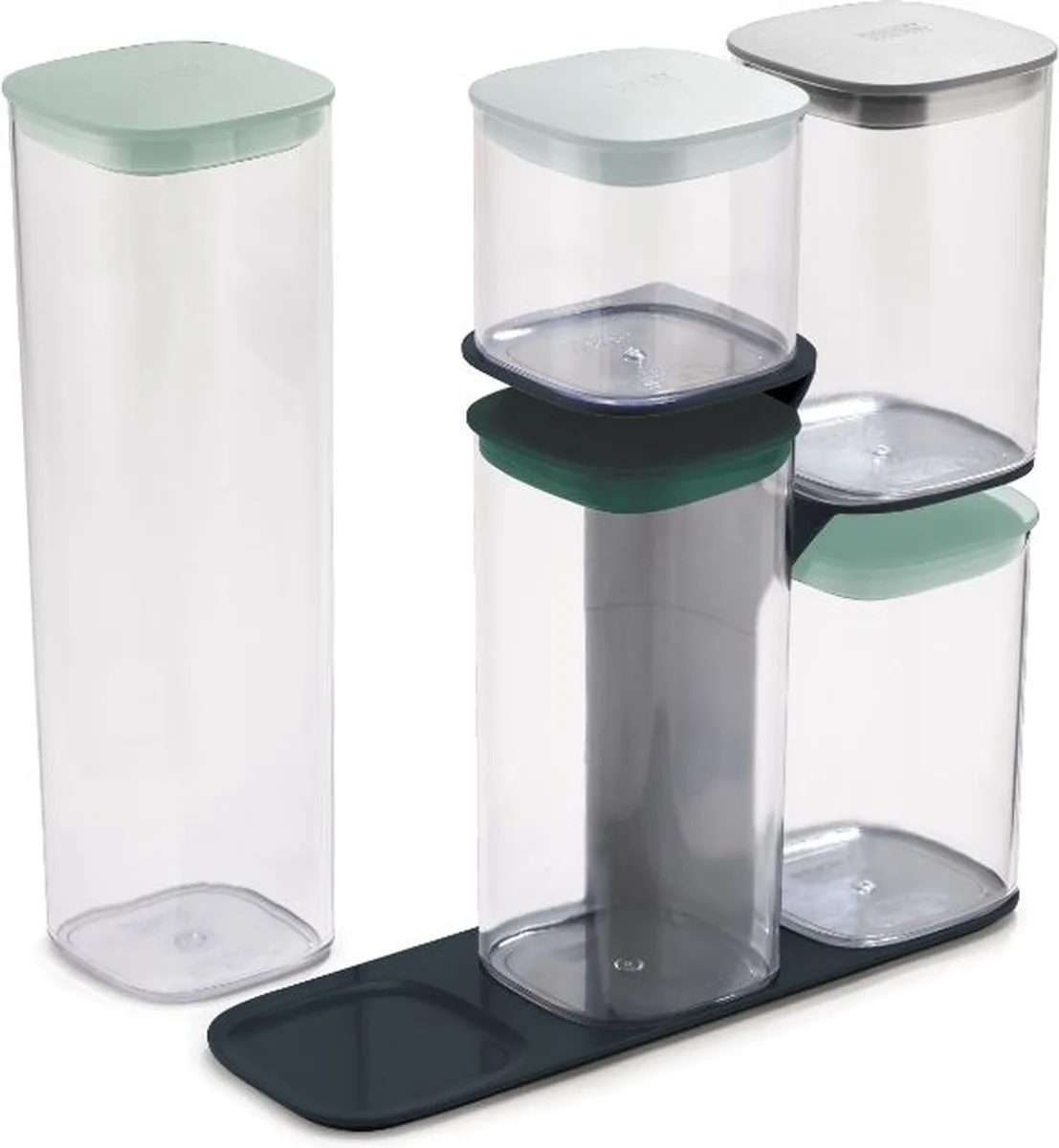 Editions Vershouddozen - Voorraadpot met Standaard - Set van 5 Stuks van Joseph Joseph in Groen – productfoto