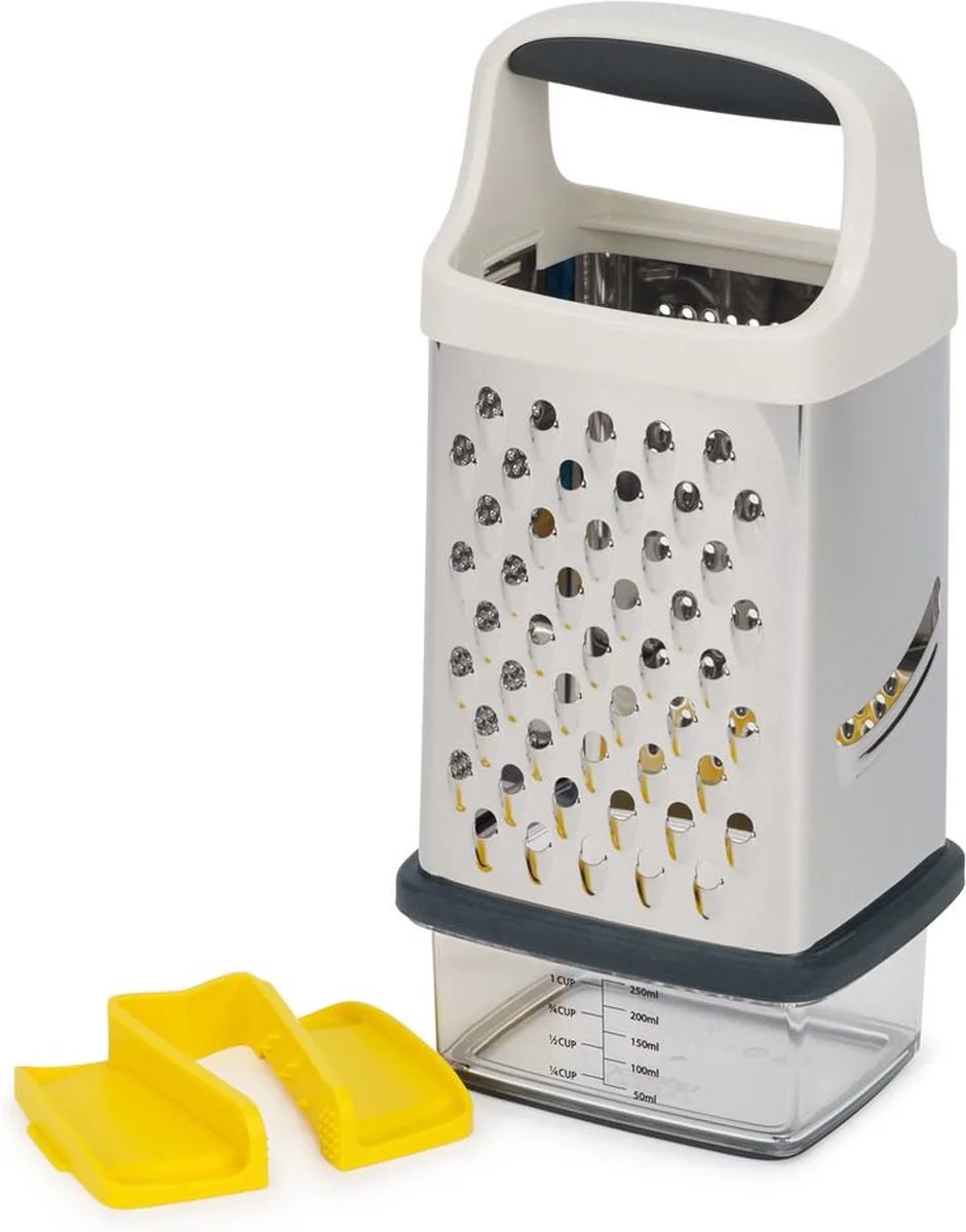 Multi-Grip Rasp met Opvangbak - Roestvast Staal van Joseph Joseph in Geel – productfoto
