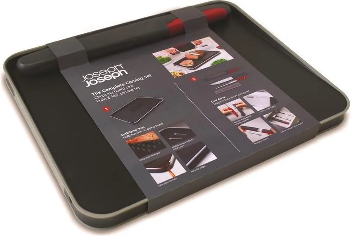 Snijplank Giftset - Groot - Met Vleesmes en Vleesvork de Joseph Joseph en Gris – photo produit