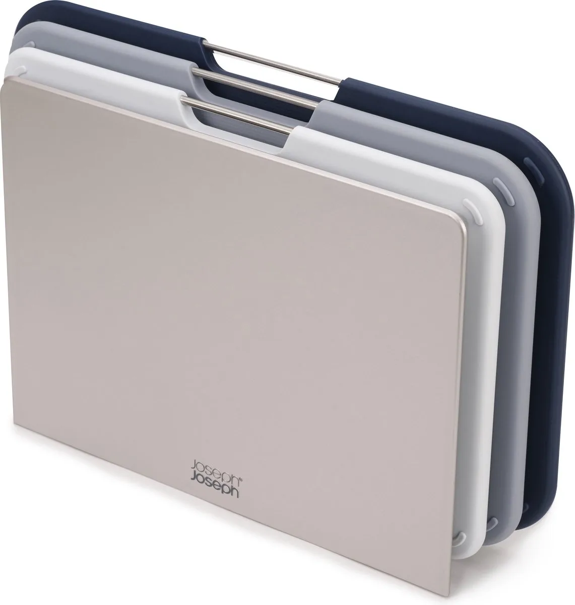 Snijplanken - Incl. Houder - 26x19 cm - Set van 3 Stuks van Joseph Joseph in Grijs, Blauw – productfoto