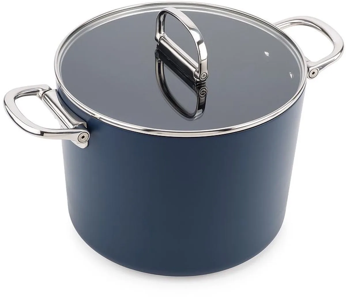 Space 25 cm anti-aanbak soeppan met inklapbare handgrepen en deksel van Joseph Joseph in Blauw – productfoto
