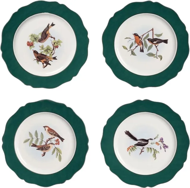 Avifauna borden 22cm (set van 4) - Kleine borden