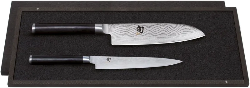Messenset Shun Classic - 32 lagen damaststaal - (Universeel Mes + Santoku Mes) 2-delig - DMS-230 von Kai in Silber – Produktfoto