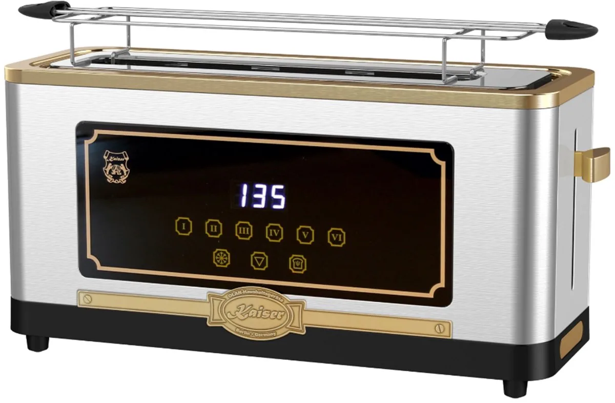 broodrooster - retro - T 4000 R - toaster - 6 verschillende toastniveaus - ontdooifunctie - opwarmfunctie - broodjeswarmrooster van Kaiser in Edelstahl – productfoto